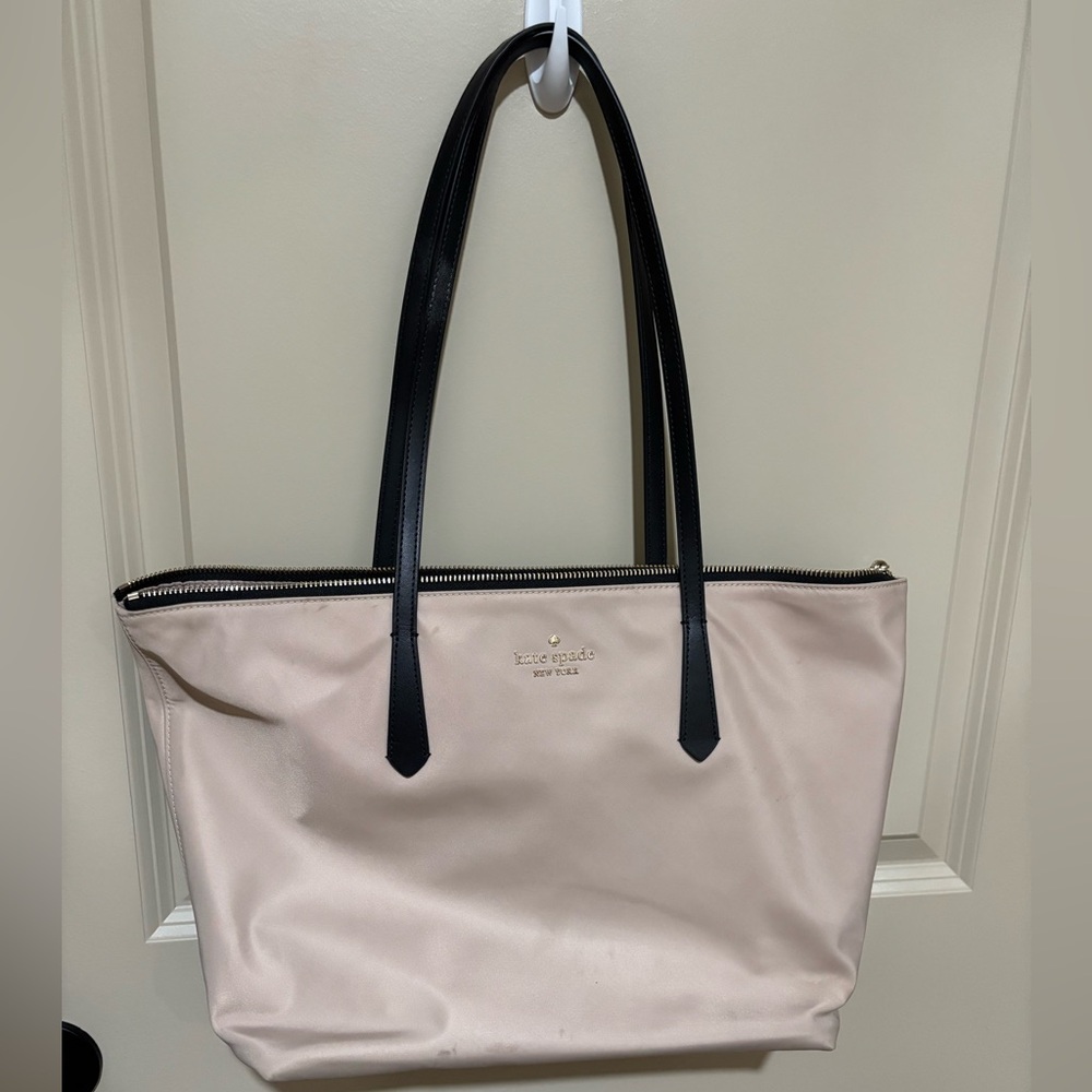 kate spade Cream and Black Tote Bag